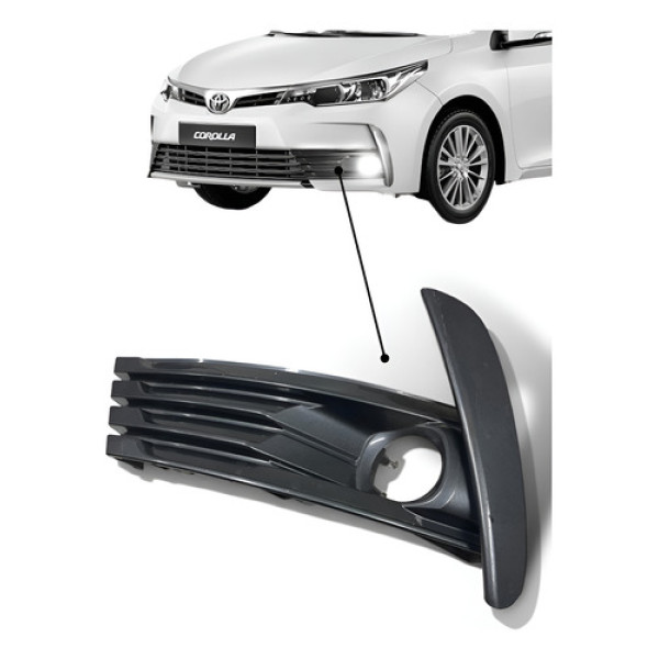Moldura Farol De Milha Esquerdo Toyota Corolla 2017 A 2019 Grafite