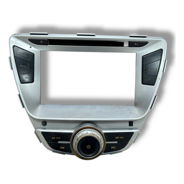 Moldura Central Rádio Hyundai Elantra 2012 Prata