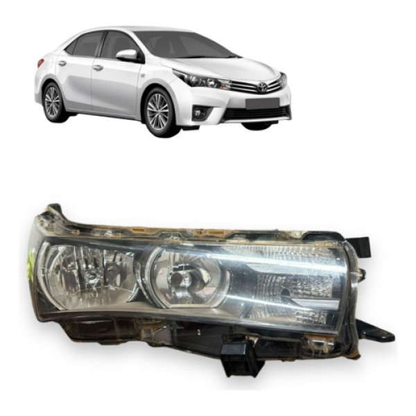 Lente Farol Corolla Xei Direito 2015 A 2017 Avaria Importado
