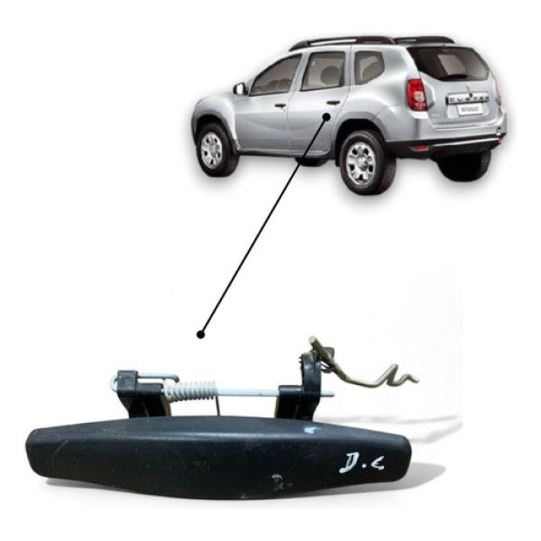 Maçaneta Externa Dianteiro Esquerdo Duster 2011 A 2019 Preto Dianteira