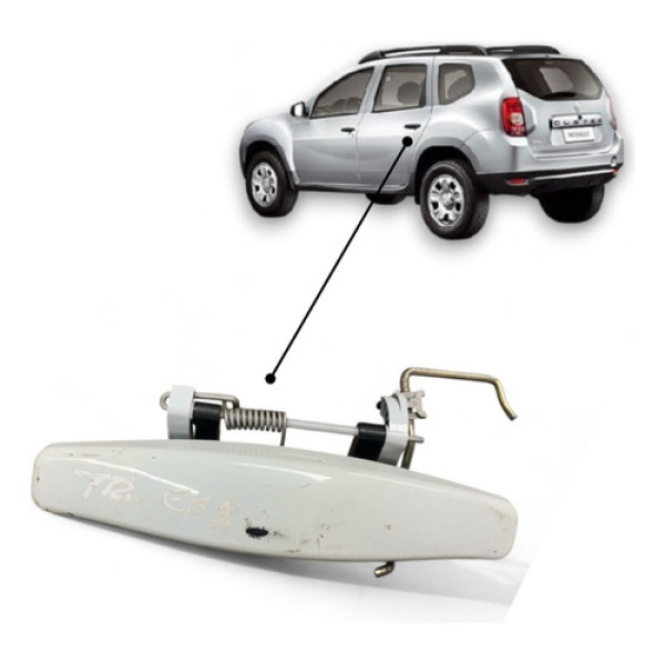 Maçaneta Externa Traseiro Esquerdo Renault Duster 2011 A 19 Branco Traseira
