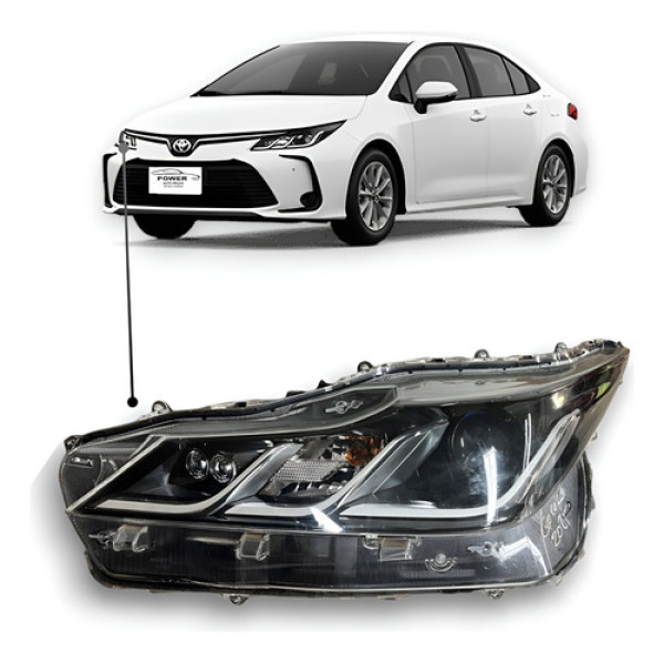 Farol Toyota Corolla Gli 2021 A 2023 Lado Esquerdo Avaria