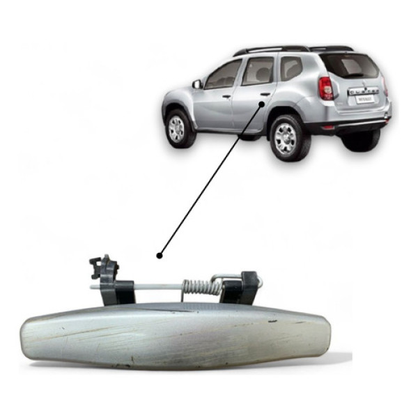 Maçaneta Traseiro Dianteiro Direito Renault Duster 2011 A 19 Prata Dianteira/traseira