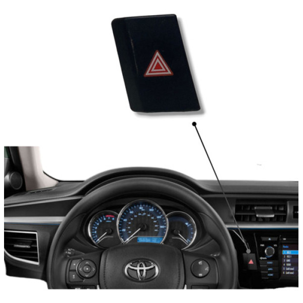 Botão Pisca Alerta Toyota Corolla 2015 A 2017 Preto