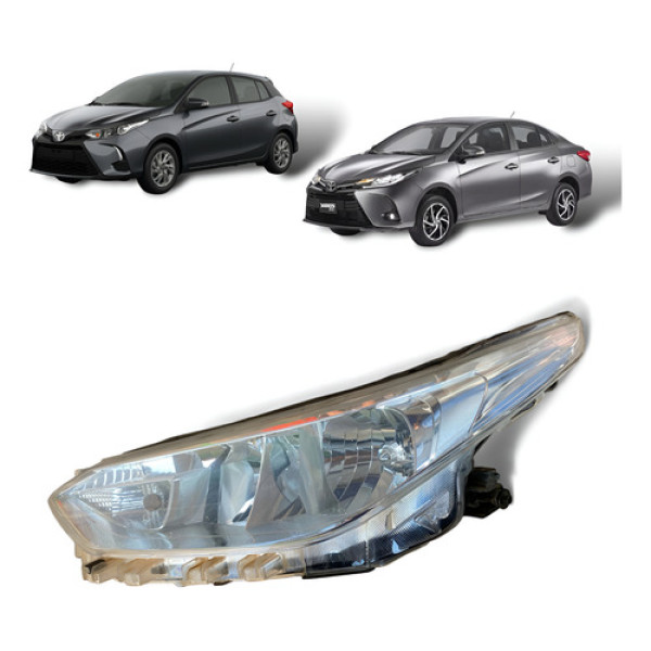 Farol Esquerdo Toyota Yaris 2019 A 2024 Com Avaria